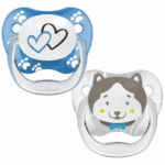 PreVent Sucettes 6-18 mois garçon Visage Animal Ours -Paquet de 2