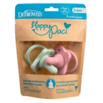 Sucette Monobloc en Silicone HappyPaci 0-6m Rose et Vert -2 pack – Image 2