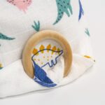 Babyjem 678- Bavoir Bandana  Anneaux de Dentition Bois Dino – Image 3