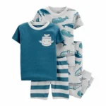 Pyjama 4 pièces baleine en coton coupe ajustée - Bébé Garçon 6mois