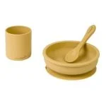 Set d’alimentation Party 3pcs Silicone Moutarde