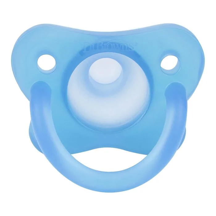 HappyPaci une pièce Silicone Sucette  0m+ Bleu -Paquet de 2 – Image 2
