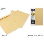 Pack 10 Enveloppes Kraft Maron  229x162mm