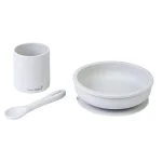Set d’alimentation Party 3pcs Silicone Gris