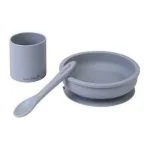 Set d’alimentation Party 3pcs Silicone  Bleu Brume