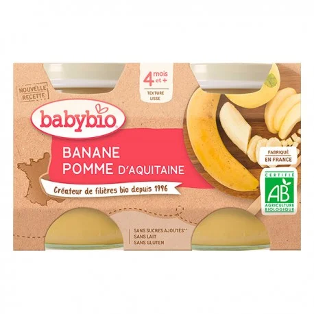 babybio-pot-pomme-banane-2-x-130-g BABYBIO POT POMME BANANE 2 x 130 G – Image 1
