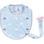 Babyjem 453-bébé avec accroche-sucette Bleu Coeur