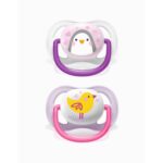 Avent Lot de 2 Sucettes Orthodontiques Ultra Air Animals 0-6m Fille