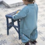 Combinaison Kimono d’hiver Molleton gratté Bleu-6mois – Image 2