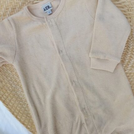 Grenouillère en bouclette velours Beige -1mois