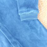 Grenouillère en bouclette velours Bleu-6mois – Image 2