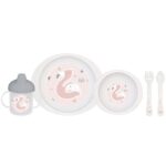 Coffret Repas 5 pcs Jungle Party Flamant Rose