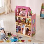Maison de poupées en bois avec 17 mini meubles-TYDH004 – Image 2