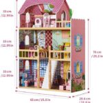 Maison de poupées en bois avec 17 mini meubles-TYDH004 – Image 3