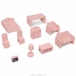 Maison de poupée en bois - colorée avec 10 meubles-TY10096 – Image 6