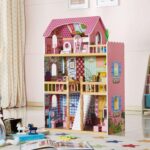 Maison de poupées en bois avec 17 mini meubles-TYDH004 – Image 4