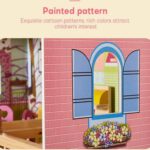 Maison de poupées en bois avec 17 mini meubles-TYDH004 – Image 5