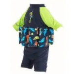 KONFIDENCE FLOATSUIT- LYCRA BUOYANT AID TO SWIMMING NAVY SEABISKIT AND FRIENDS 4-5 YEARS