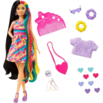 Barbie totally hair pop in hartprint jurk