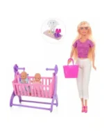 POUPEE BARBIE AVEC BERCEAU ET BEBE JUMEAUX
