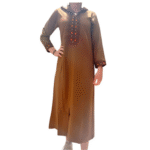 Djellaba brodée marron 16 ans