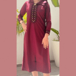 Djellaba brodée bordeaux 16 ans – Image 2