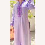 DJELLABA POUR FILLE VIOLETTE BRODÉE 6 ans