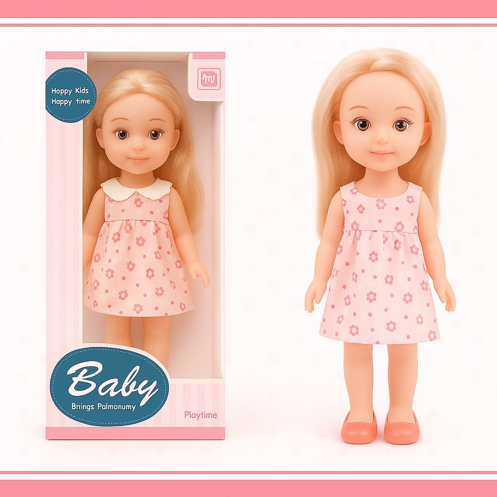 A_photograph_features_a_blonde_baby_doll_displayed Poupée-7170-2 – Image 1