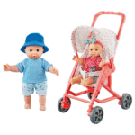 Poupée bébé avec poussette-7193-1