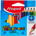 Boîte de 12 Crayons Star mini Color'peps 11cm