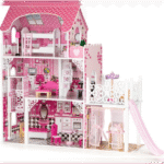 Maison de poupée rose avec18 pieces - 3 étages  -TL49059 – Image 3