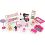 Maison de poupée rose avec18 pieces - 3 étages  -TL49059 – Image 4