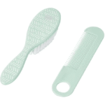 Peigne et brosse de poils synthétiques – vert menthe
