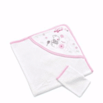Babyjem 062– Sortie de bain bébé – Blanc/Rose
