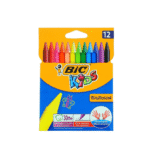 CRAYONS À CIRE DE 12 COULEURS KIDS PLASTIDÉCOR-BIC