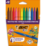 BIC KIDS Visa Lot de 12 Feutres de Coloriage à Pointe Fine
