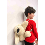 BABYJEM PLUSH BABY BACKPACK DOG / ECRU – Image 2