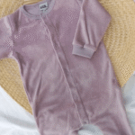Grenouillère en bouclette velours Lila-12mois