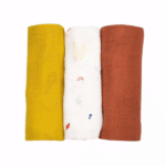 Lot de 3 langes 70x70cm CACHE-CACHE EN FORÊT- Oeko