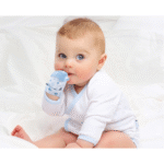 BABYJEM BABY TEETHERING GLOVES /HEDGEHOG / BLUE – Image 2