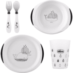 Chicco set de repas Planète  junior noir/blanc 5 pas