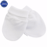 PAIRE DE  MOUFLES COTON BLANC