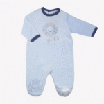 Pyjama en velour Bébé Lion Bleu - 9 mois