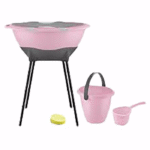 Babyjem Ensemble de Baignoire Élégant 4 Pièces Nouveau-Né, Rose