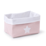 PANIER DE RANGEMENT   ROSE TENDRE BLANC- 32X20X20