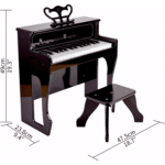 Piano Noir Deluxe en bois- 60cm x 50cm x 52cm – Image 4