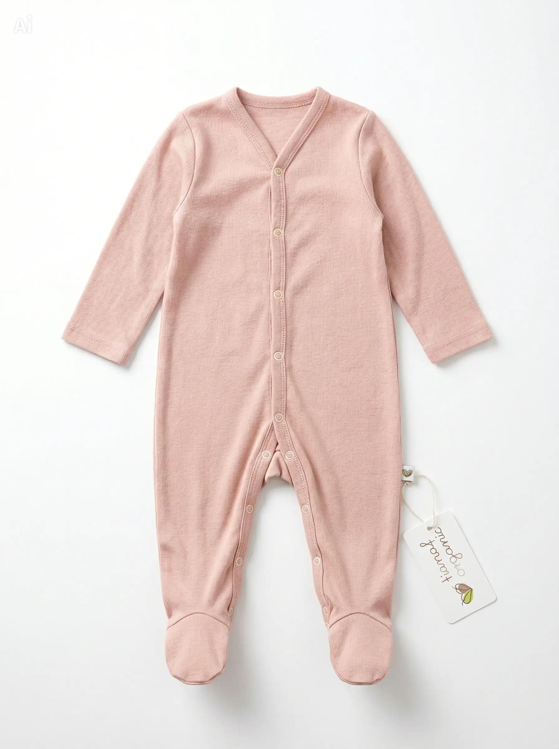 Grenouillère bambou - nude 6-9mois