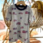 T-shirt à poche camion de pompier pour tout-petit 24 mois