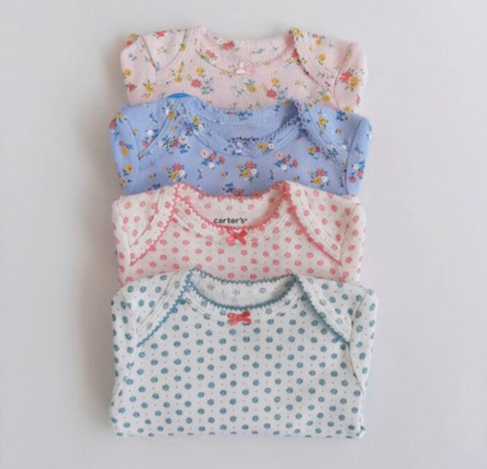 Ensemble de body à manches longues Carter's, 4 pièces - Fleurs 9 mois – Image 4
