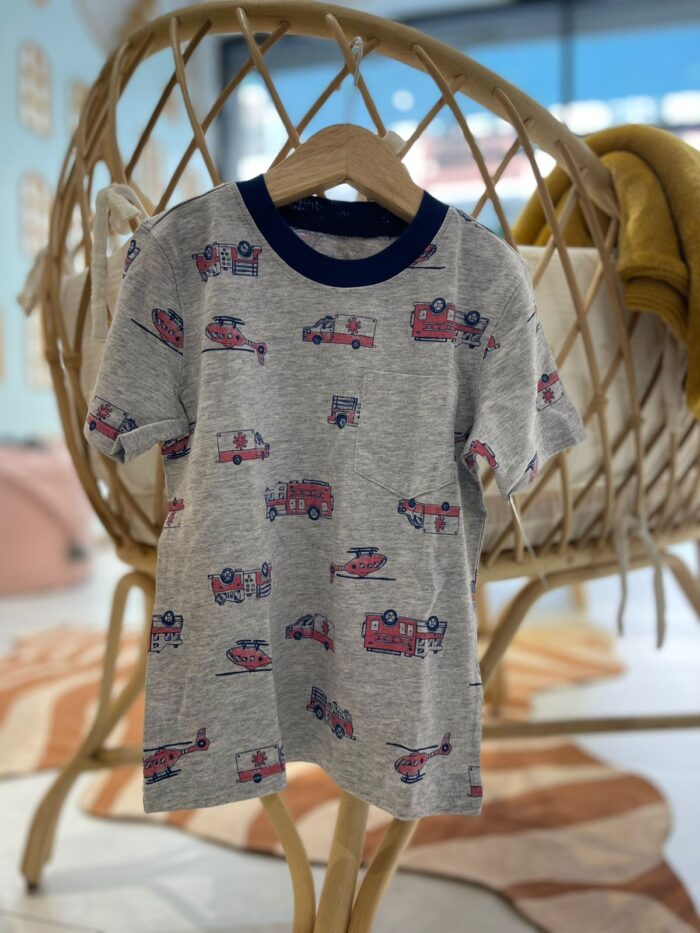 T-shirt à poche camion de pompier pour tout-petit 24 mois – Image 3